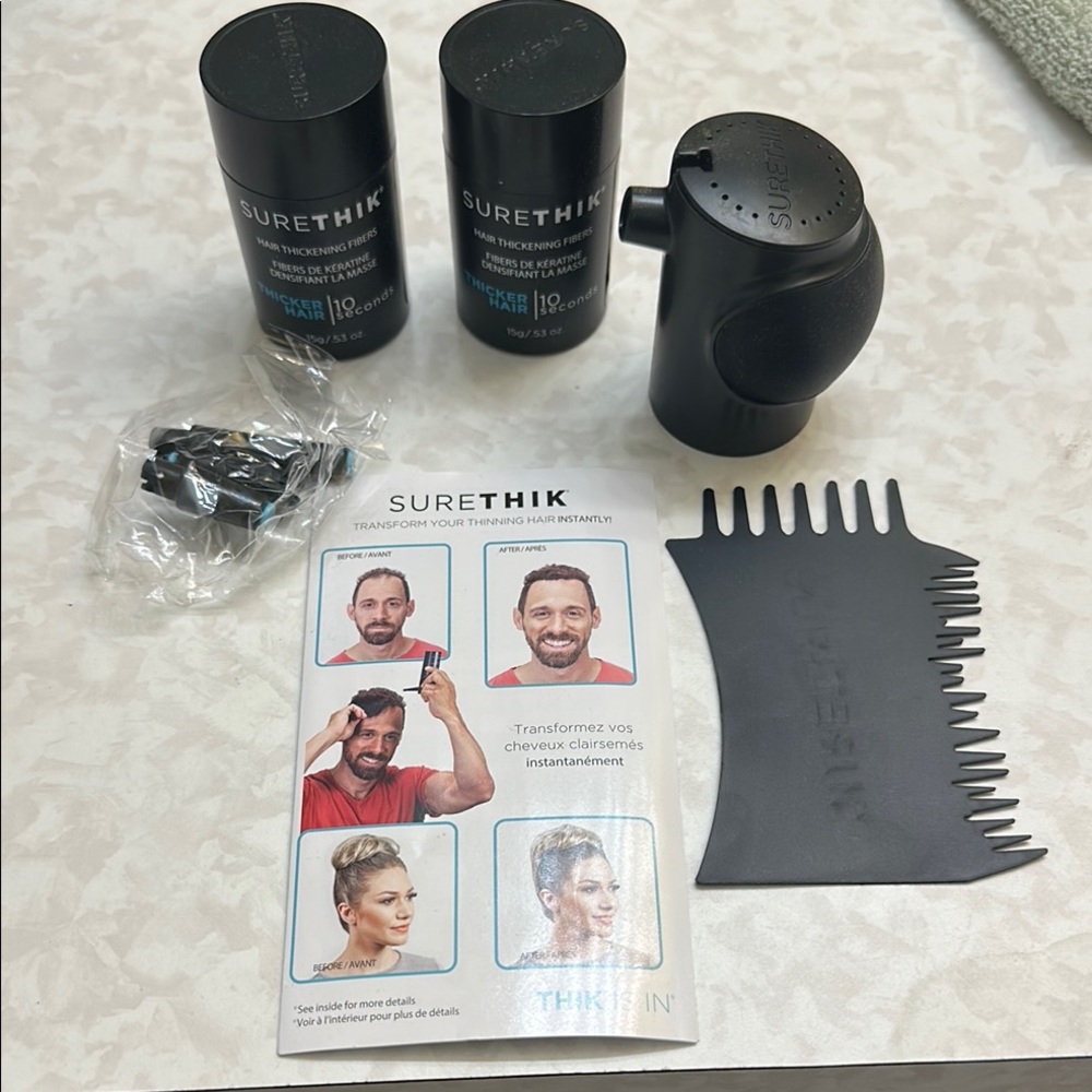 Surethik hair Thickening Kit 2 colors. Light blonde and sandy blonde